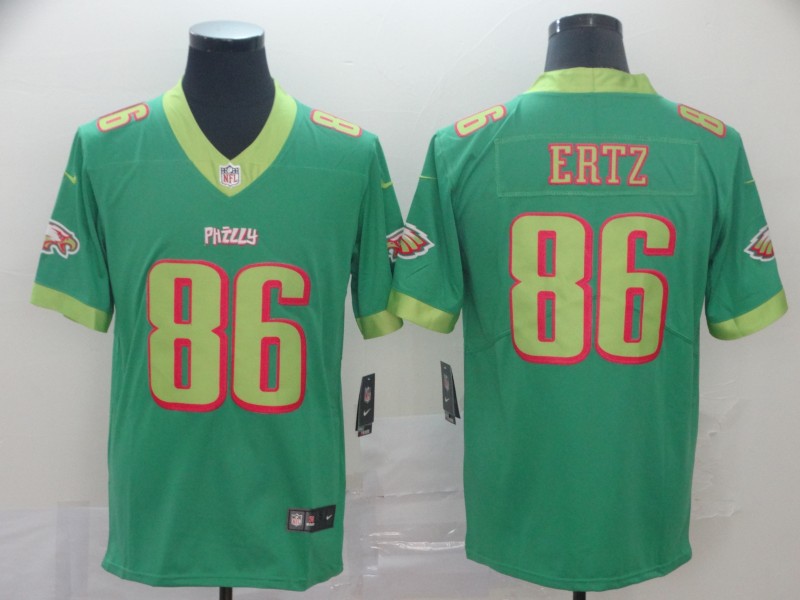 Men's Philadelphia Eagles Zach Ertz #86 Green Jersey City edition